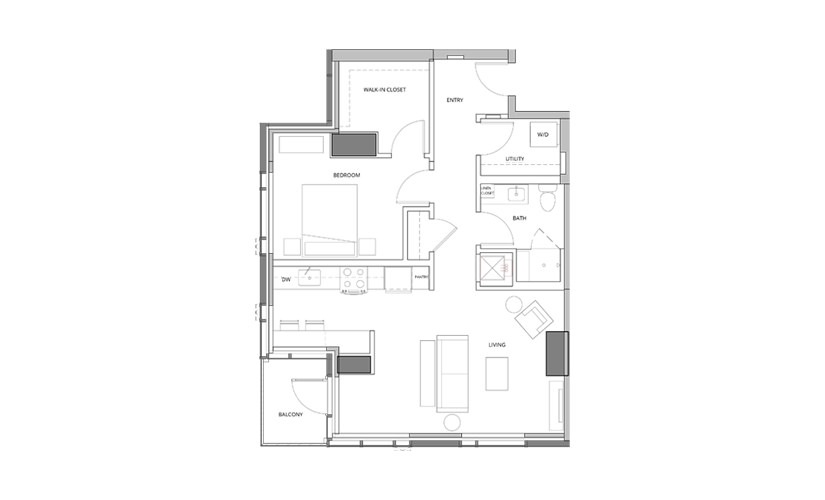 P11 1 1 Bedroom 1 Bath Floorplan