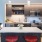 studio kitchen with ample counter space and lighting