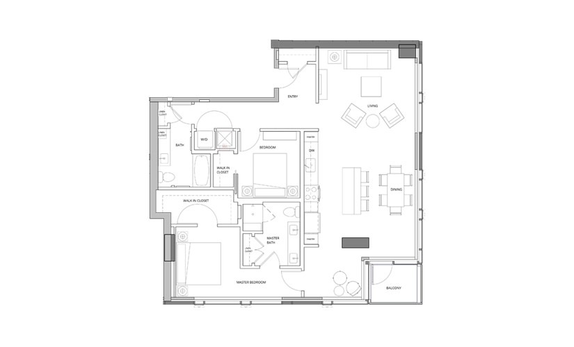 T08 2 Bedroom 2 Bath Floorplan